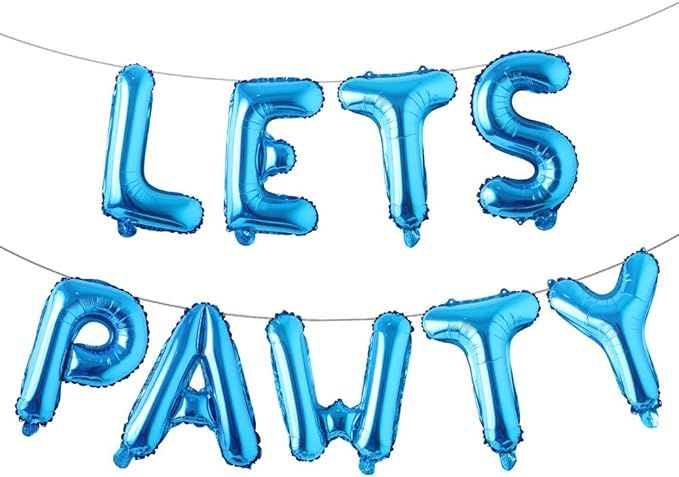 Amazon.com: 9PCS 16'' Foil Balloon Dog Pet Birthday Lets Pawty Balloons,Happy Birthday Banner for... | Amazon (US)