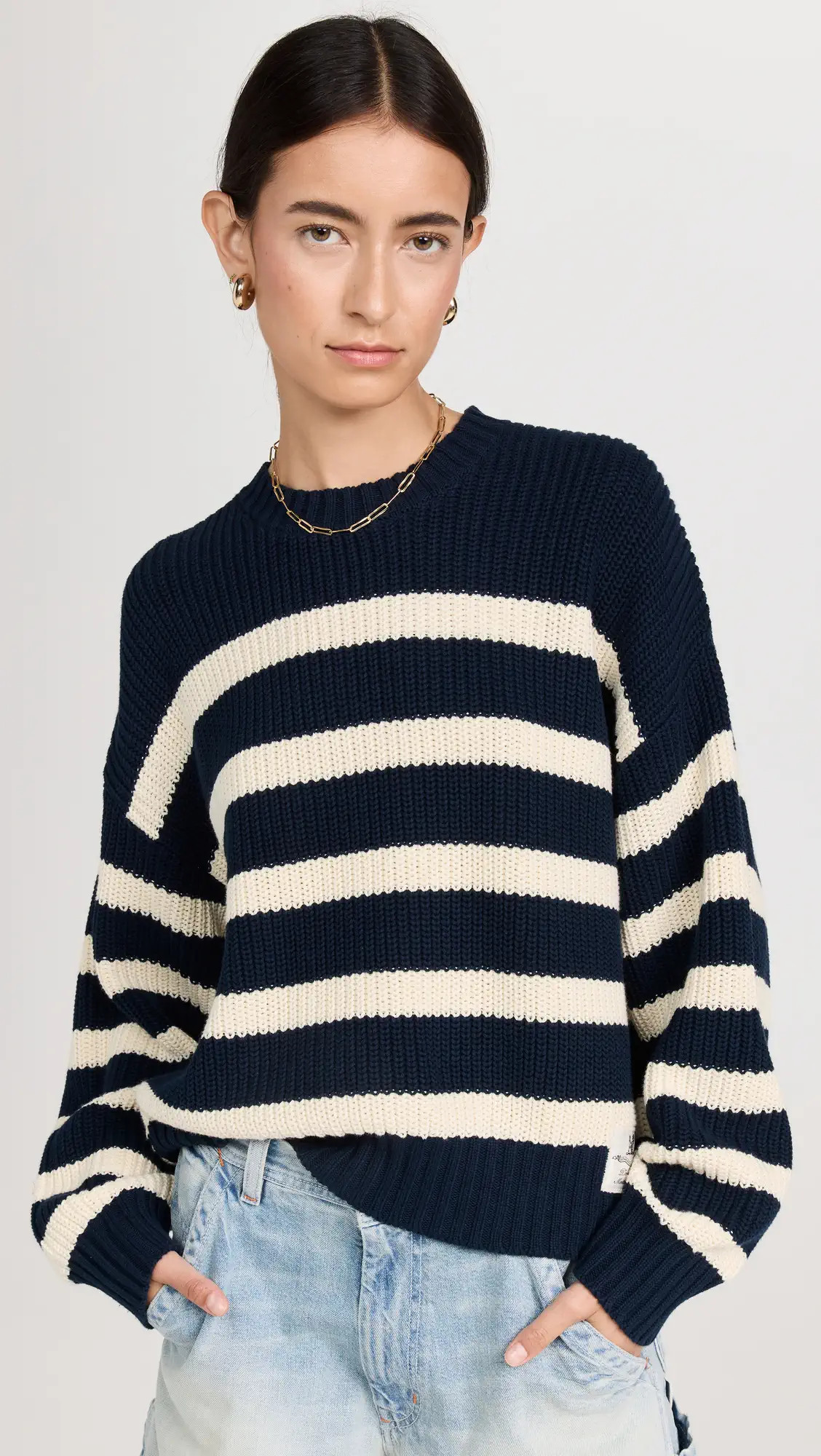 Denimist Oversized Cropped Striped Sailor Sweater | Shopbop | Shopbop