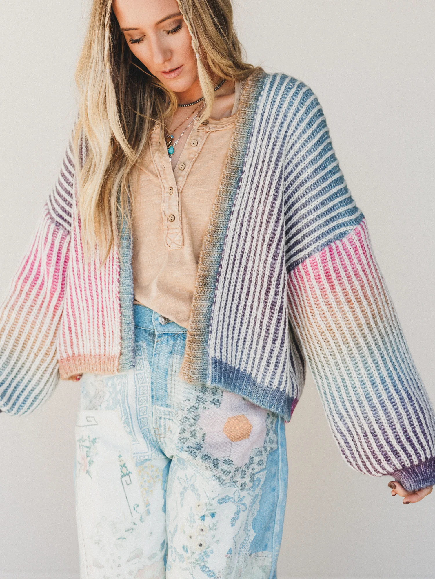 Rainbow Dreaming Cardigan  - Rainbow | Three Bird Nest