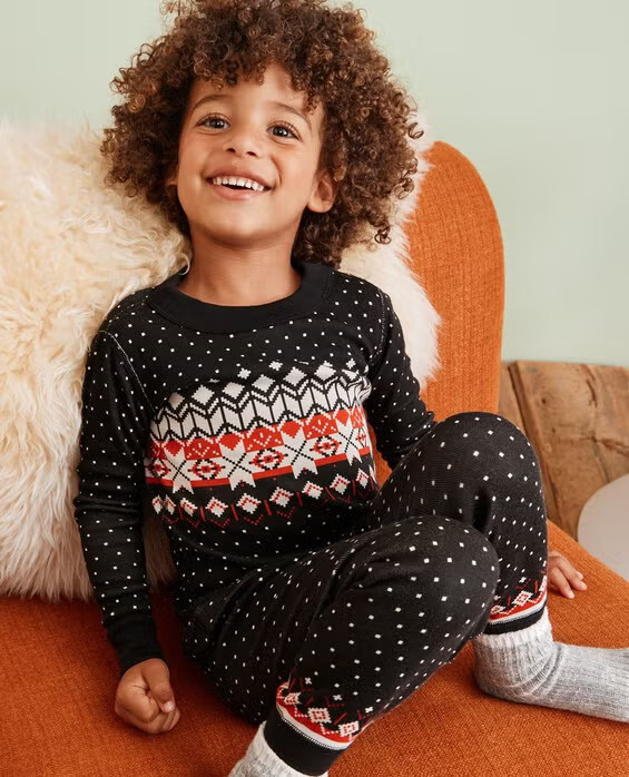 Toddler Holiday HannaJams™ Pajama Set in Black Fairisle - 100% Organic Combed Cotton - Size 2 by Hanna Andersson | Hanna Andersson