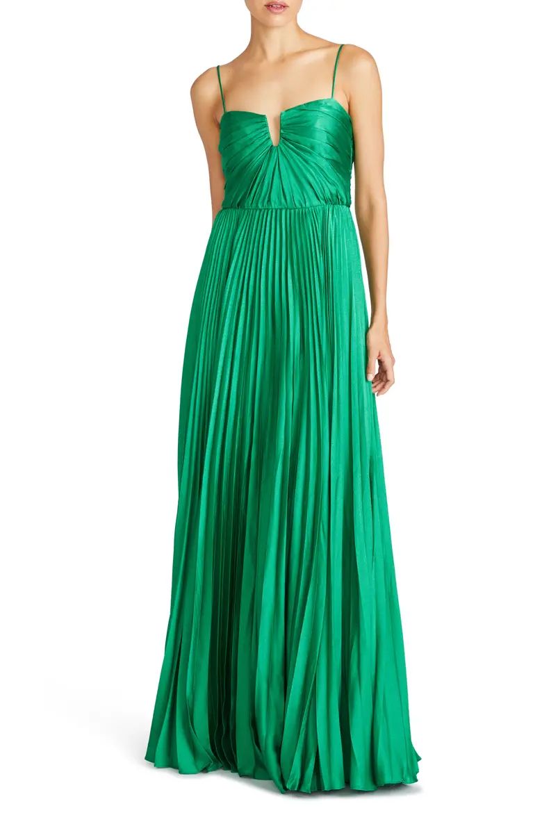 Helena Pleated Satin Gown | Nordstrom