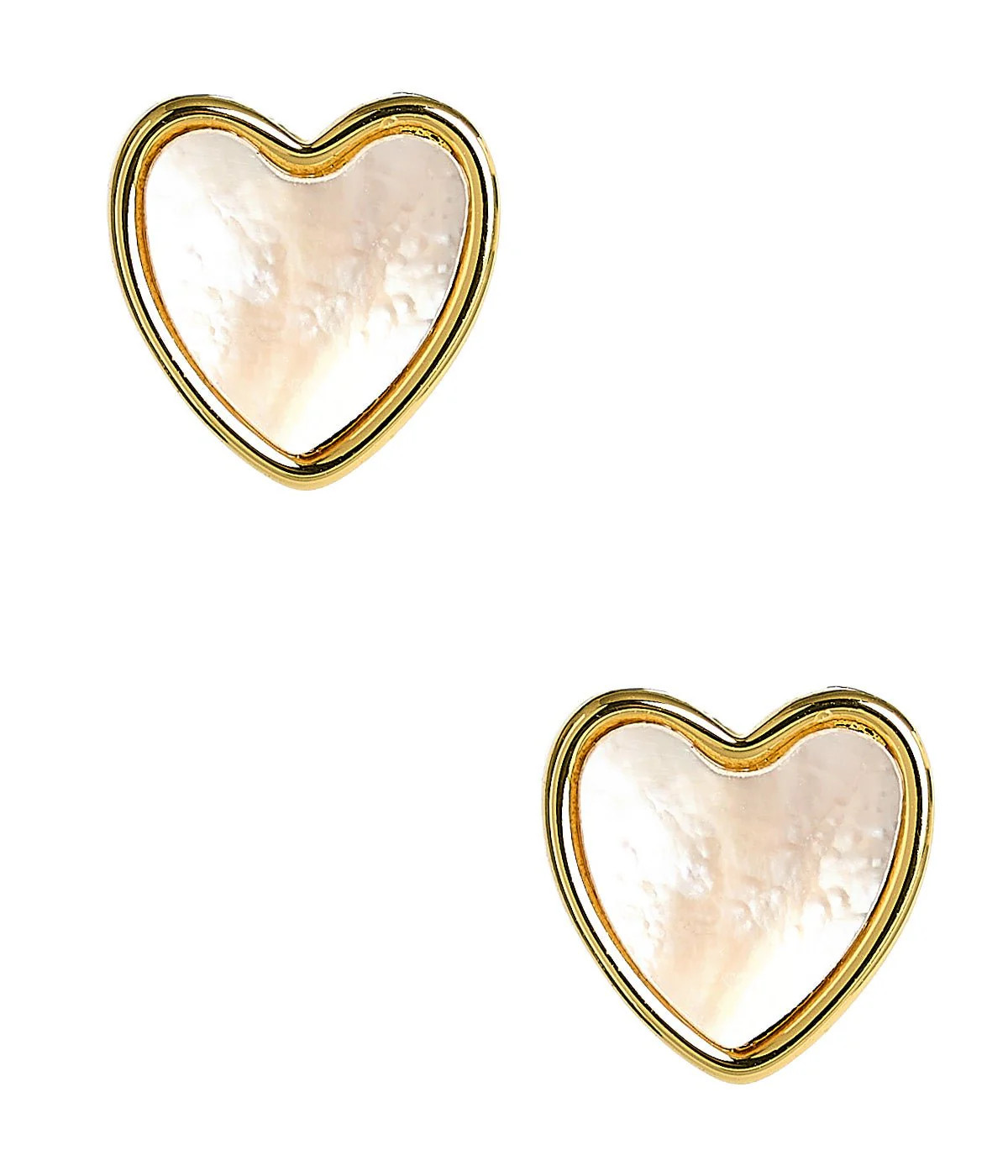 Martha - Heart Mother of pearl stud earring - 18k gold plated-Darby Cl | Lisi Lerch Inc