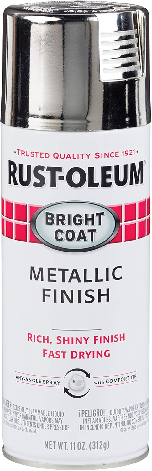 Rust-Oleum 7718830 Stops Rust Bright Coat Metallic Spray Paint, 11 Ounce (Pack of 1), Chrome | Amazon (US)