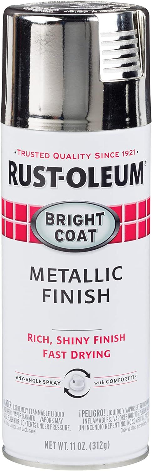 Rust-Oleum 7718830 Stops Rust Bright Coat Metallic Spray Paint, 11 Ounce (Pack of 1), Chrome | Amazon (US)