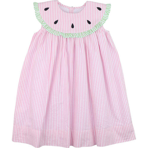 Pink Seersucker Watermelon Dress | Cecil and Lou