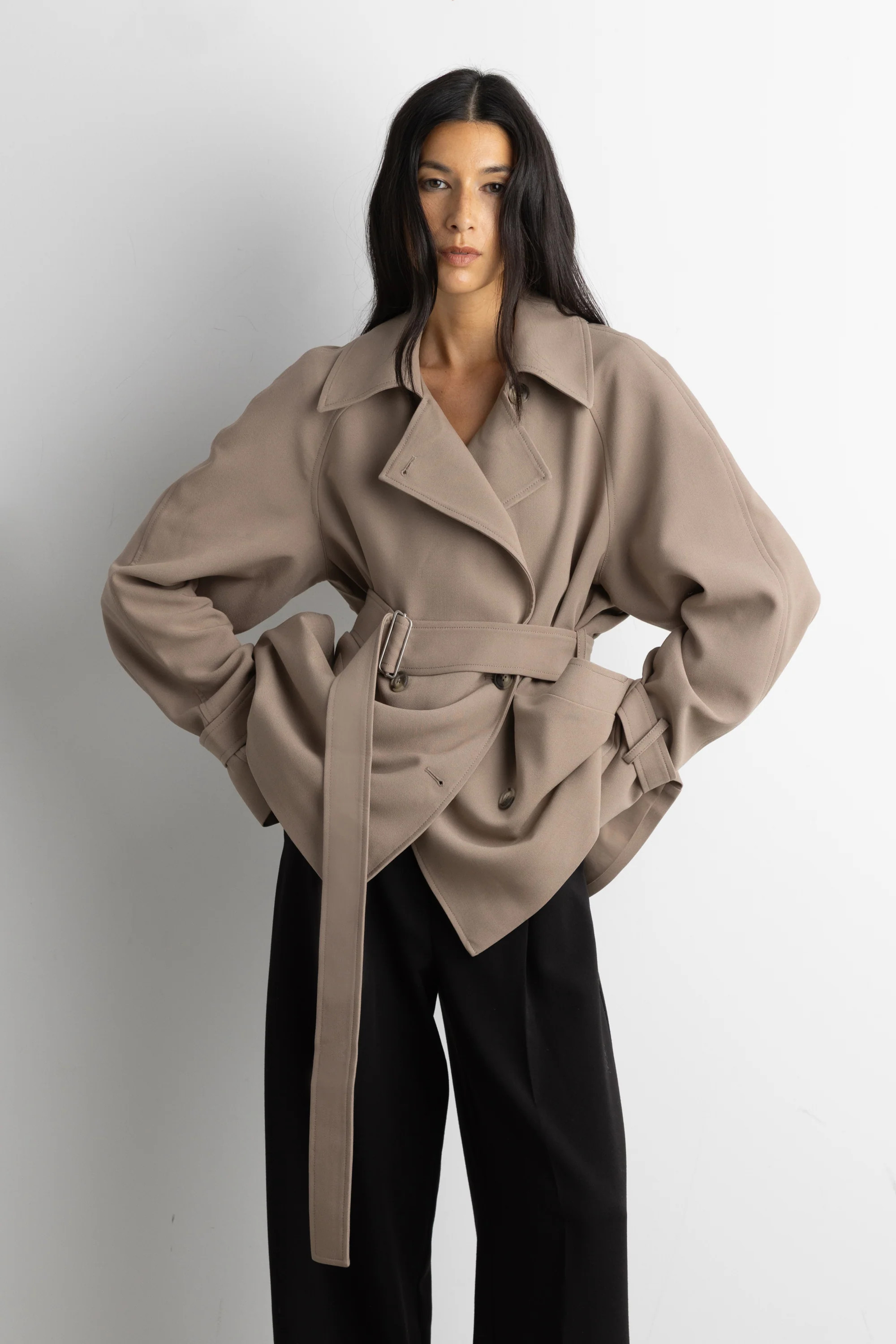 SHORT OVERSIZED TRENCH COAT | OAK + FORT