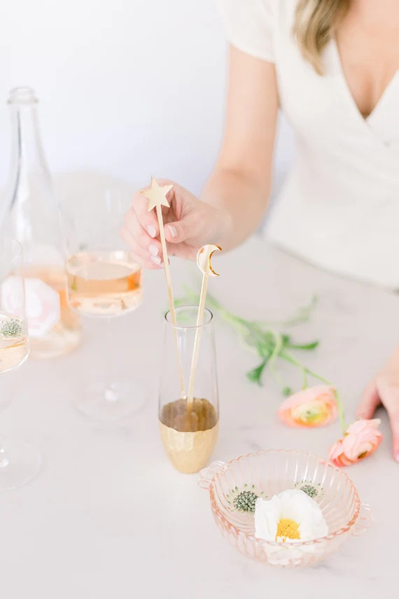 Celestial Drink Stirrer Set (Star and Moon assorted set of 6) | Etsy (US)