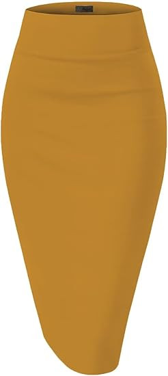 Hybrid & Company Women's Premium Nylon Ponte Stretch High Waist Pencil Suit Skirt Below Knee | Amazon (US)