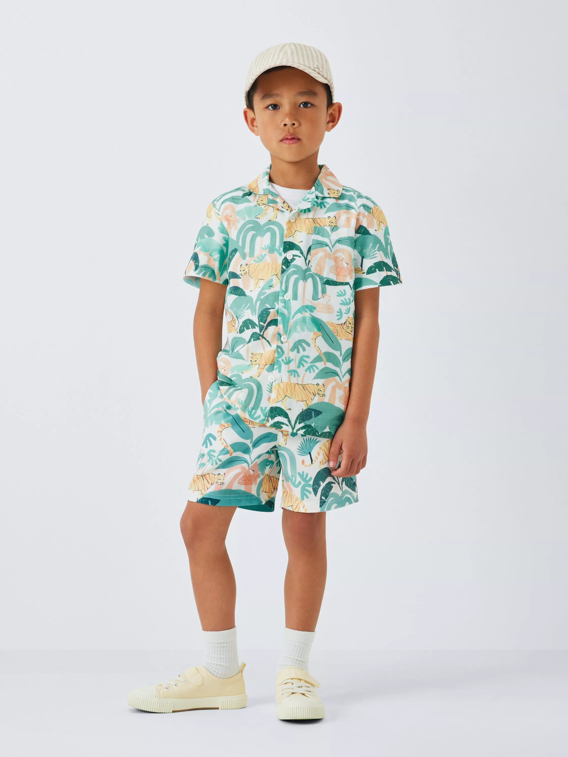 John LewisKids' Jungle Tiger Shirt Sleeve Shirt, Multi | John Lewis (UK)