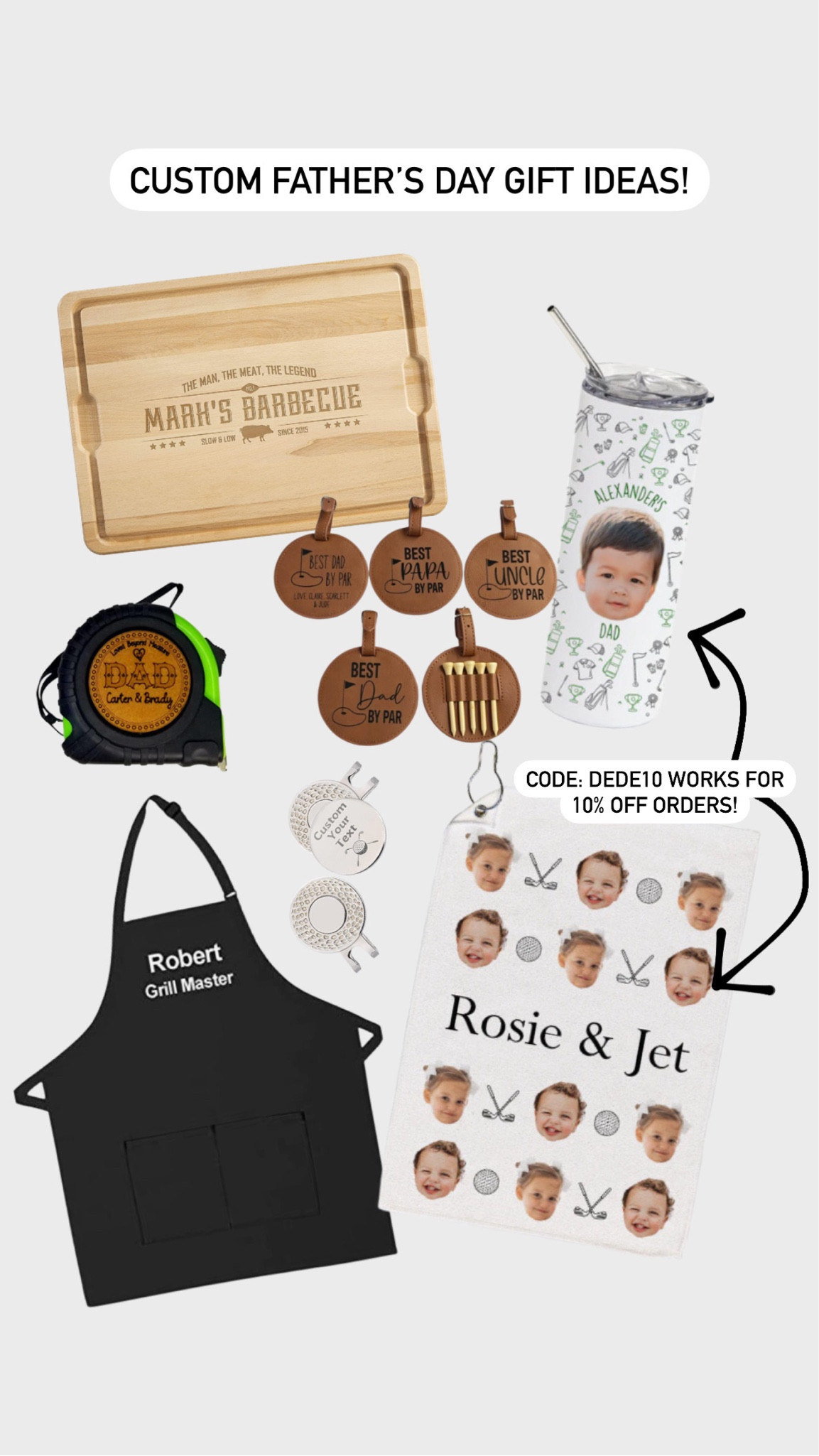 2 more weeks til Father’s Day! Order these asap to get in time. Use code: dede10 for 10% off those golf towels & custom drink ware!

Dressupbuttercup.com

#dressupbuttercup 

#LTKSeasonal #LTKmens #LTKGiftGuide