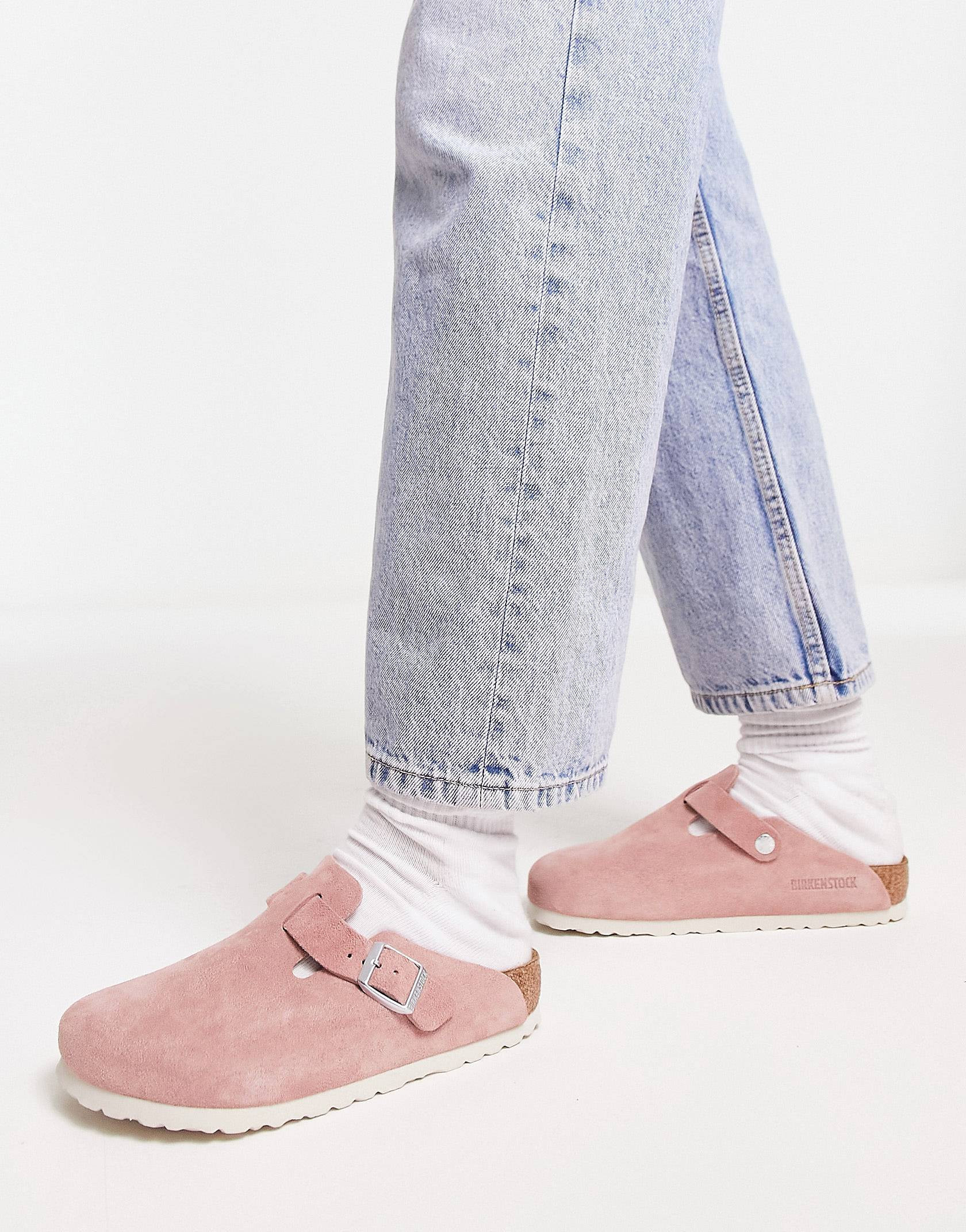 Birkenstock – Boston – Wildleder-Clogs in Tonerde-Rosa | ASOS (Global)