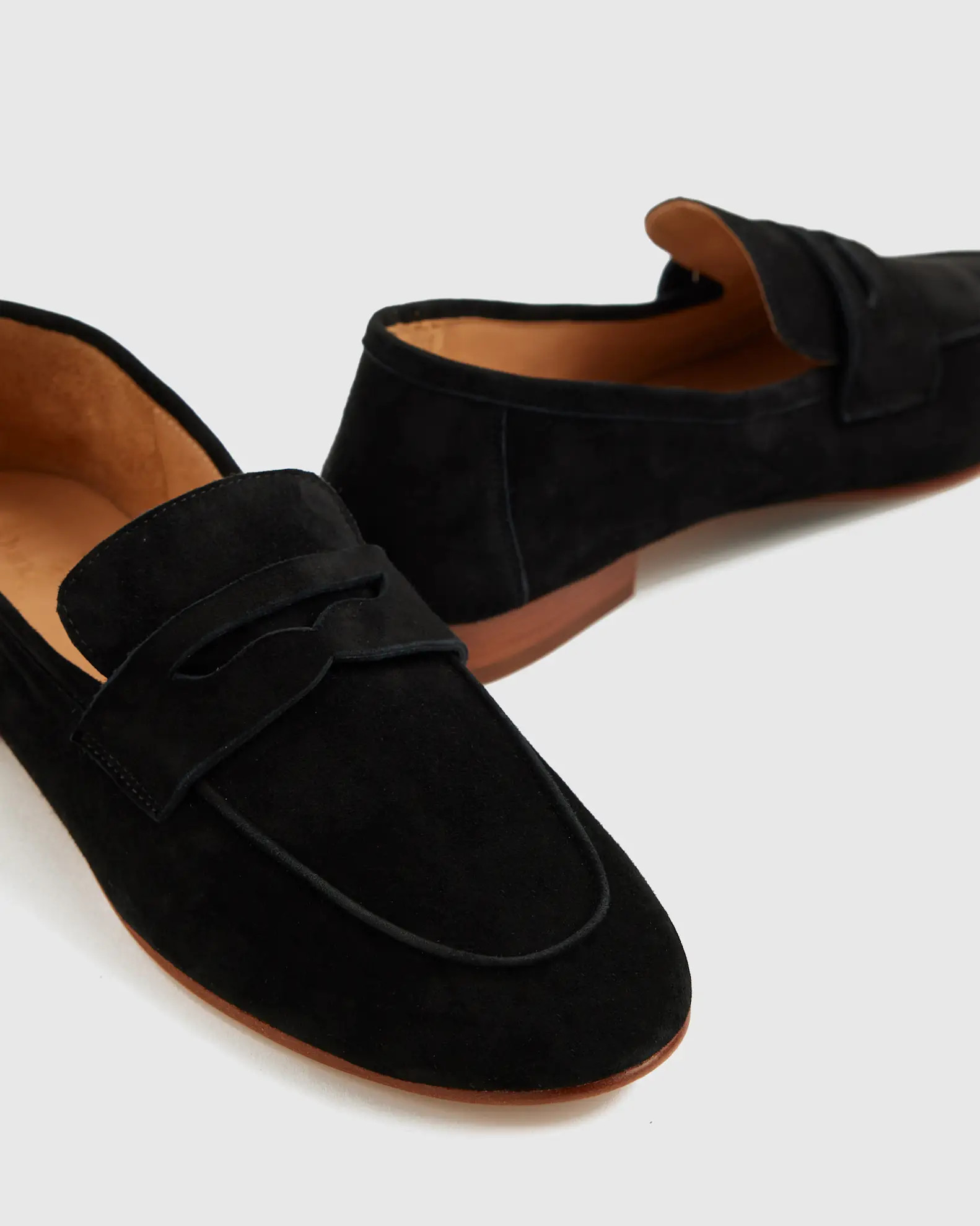 Italian Suede Penny Loafer in Black | Quince
