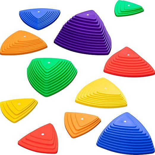 Sunny & Fun 11pc Balance Stepping Stones Obstacle Course for Kids | Rubber Grip Bottom River Ston... | Amazon (US)