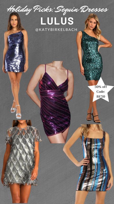 Sequin dresses from Lulus 🤩 similar are linked too! 

#LTKCyberweek #LTKHoliday #LTKSeasonal