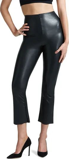 Faux Leather Flare Crop Pull-On Pants | Nordstrom