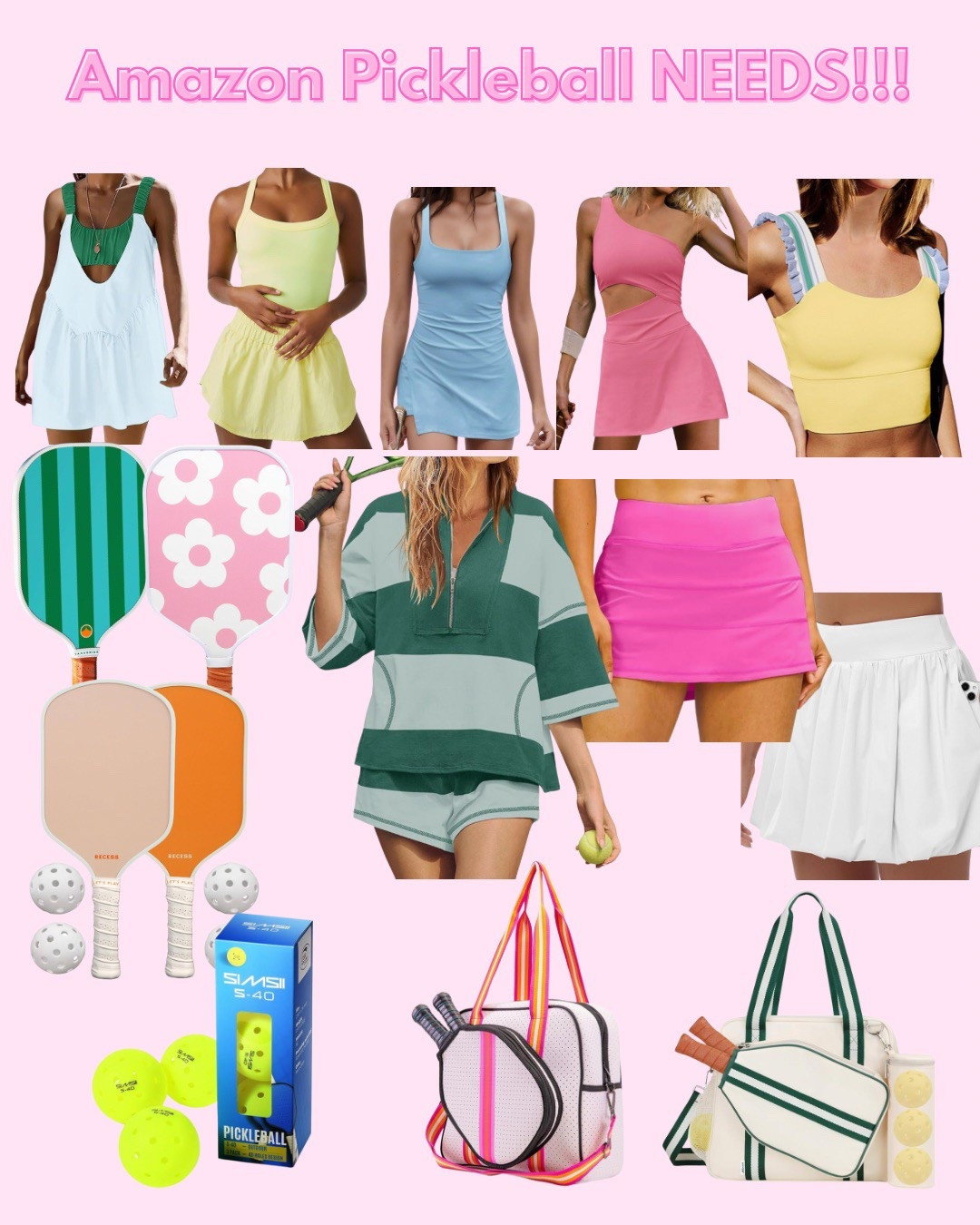 Pickleball dress, pickleball paddles, pickleball outfit, pickleball accessories, pickleball bag, pickleball balls, Amazon athletic dress, Amazon athletic top, Amazon athletic pickleball outfit, Amazon pickleball

#LTKActive #LTKFindsUnder100