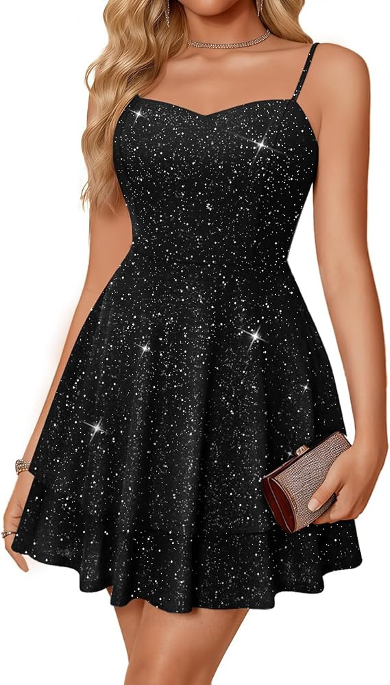 Meetjen Women's Sparkly Homecoming Dresses Teens Short Formal Party | Amazon (US)