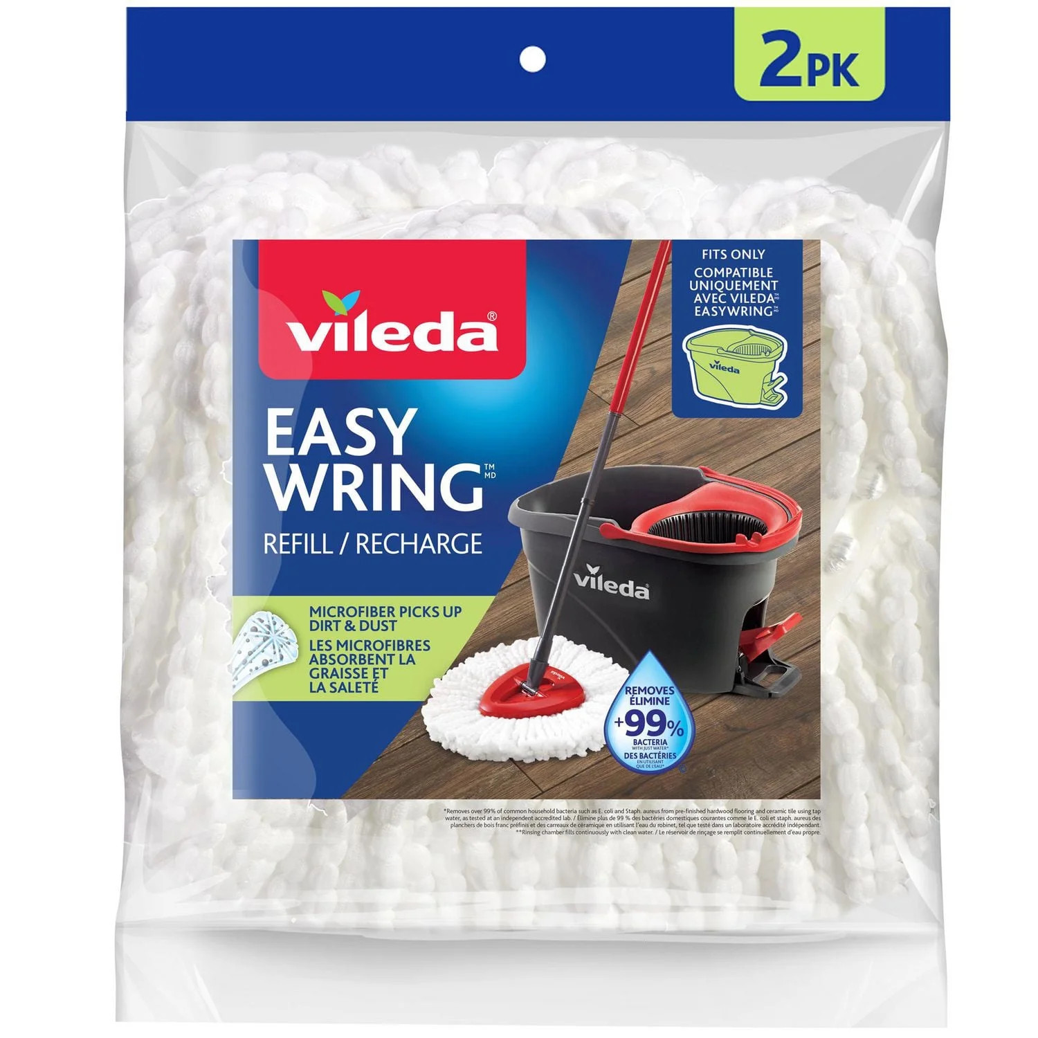 Vileda EasyWring Spin Mop Microfibre Refill (2-Pack), Machine washable & reusable | Walmart (CA)