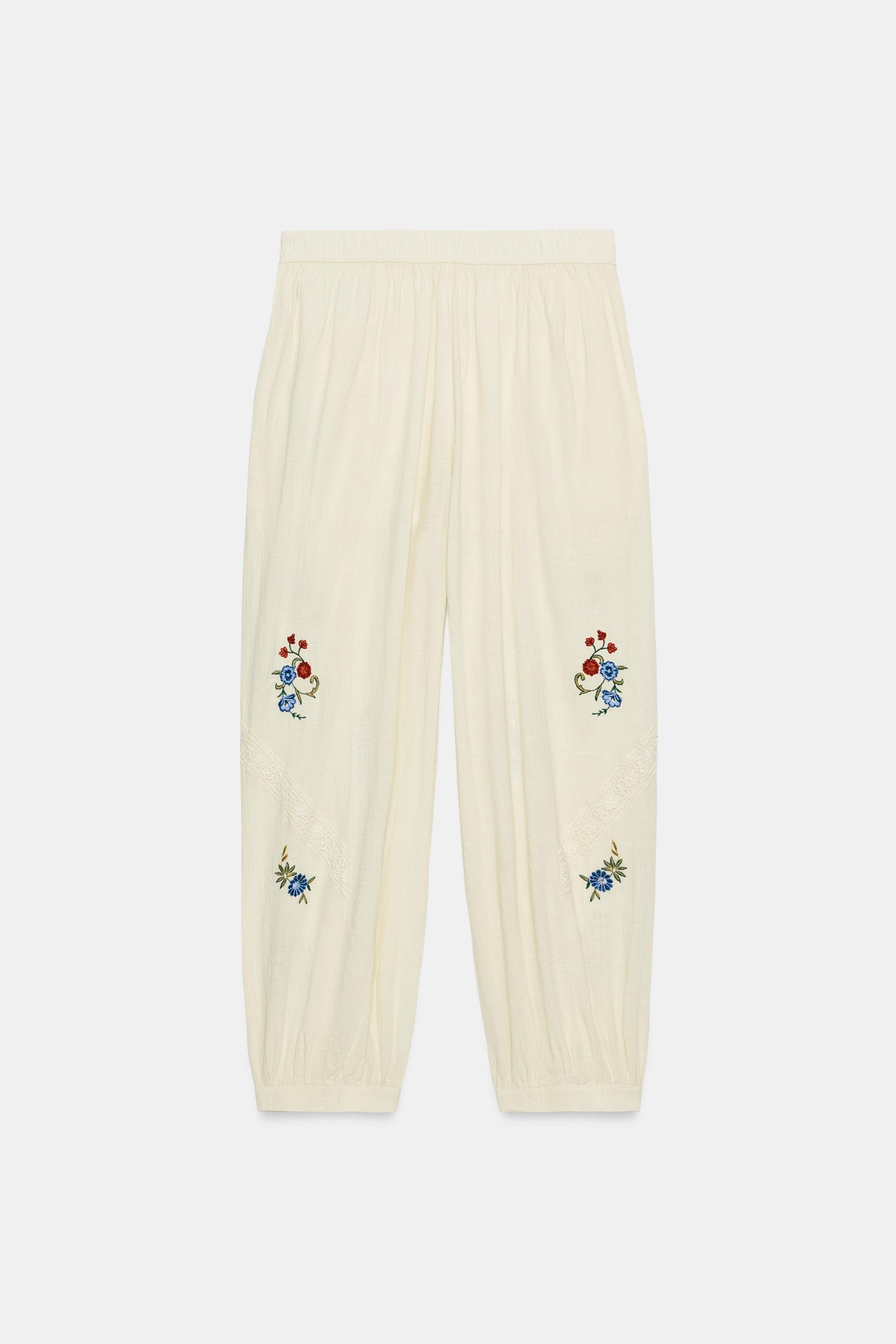EMBROIDERED BLOOMER PANTS | Zara Canada