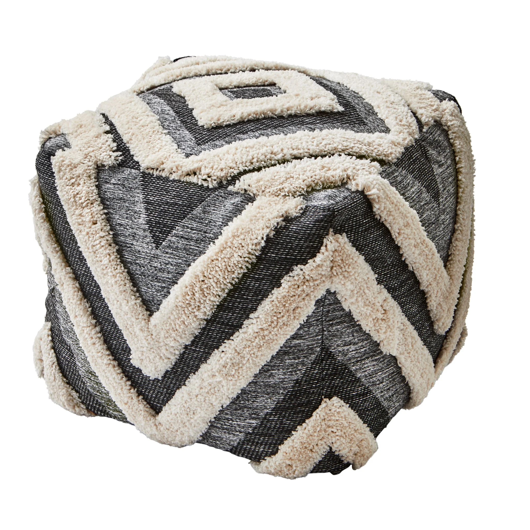 BH&G Tonal Tufted OD Pouf, 16"x16"x16", Gray | Walmart (US)