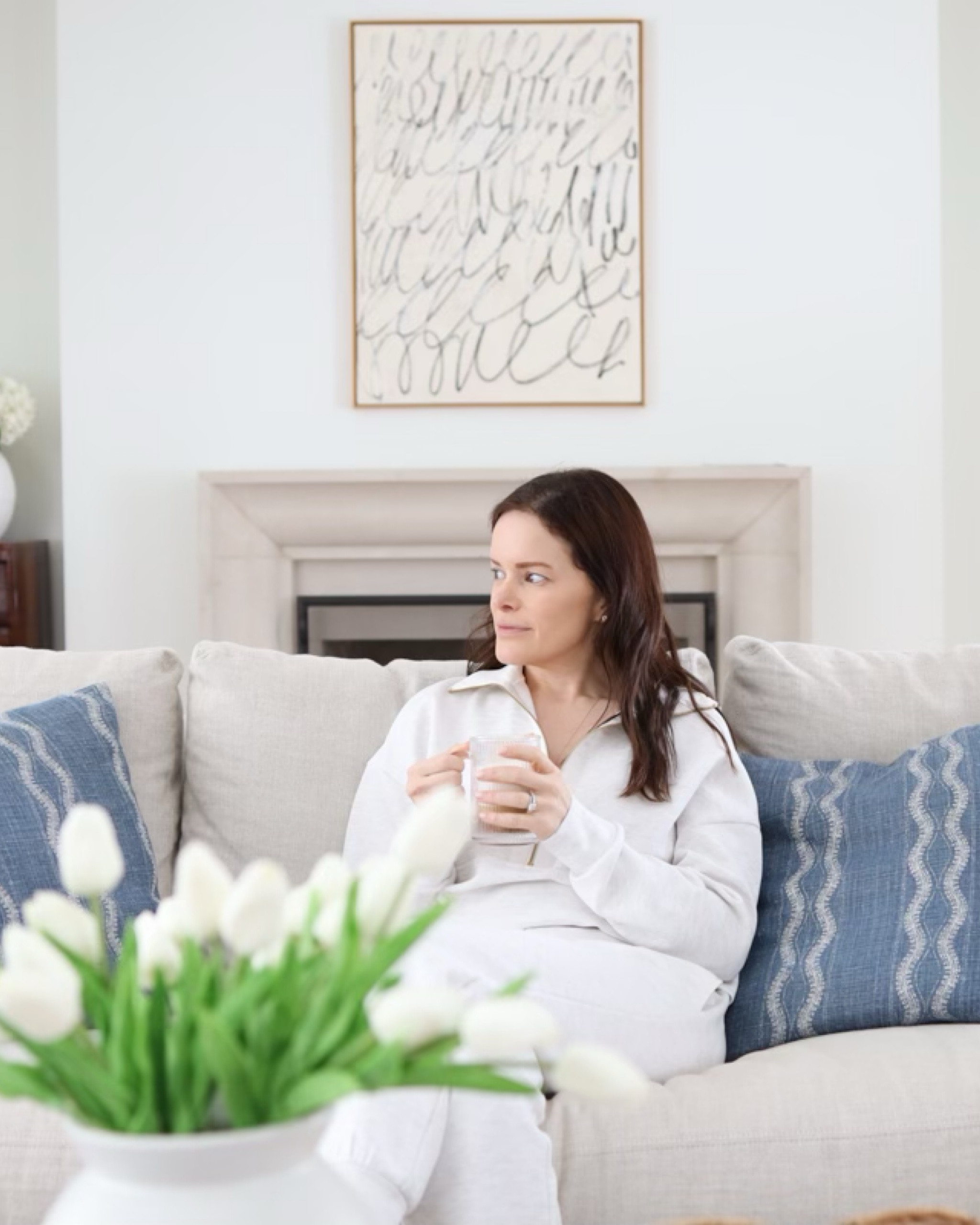 Lounging at home in my favorite doublesoft pieces from Varley. These are what I wear almost every day when I’m working from home, with my kids, or running errands and want to be cozy but feel put together. They’re the most elevated pieces - I love them! #invarley #ad

#LTKstyletip #LTKover40 #LTKMostLoved