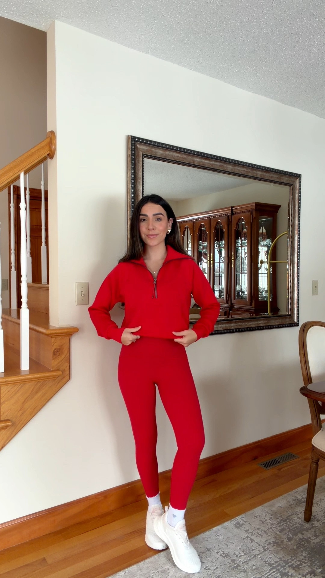 THIS RED IS EVERYTHING! 20% off sitewide at spanx! Copy the promo code and paste at checkout! I’m wearing size XS in the quarter zip and small in the leggings

#LTKPetite #LTKSpringSale #LTKootd