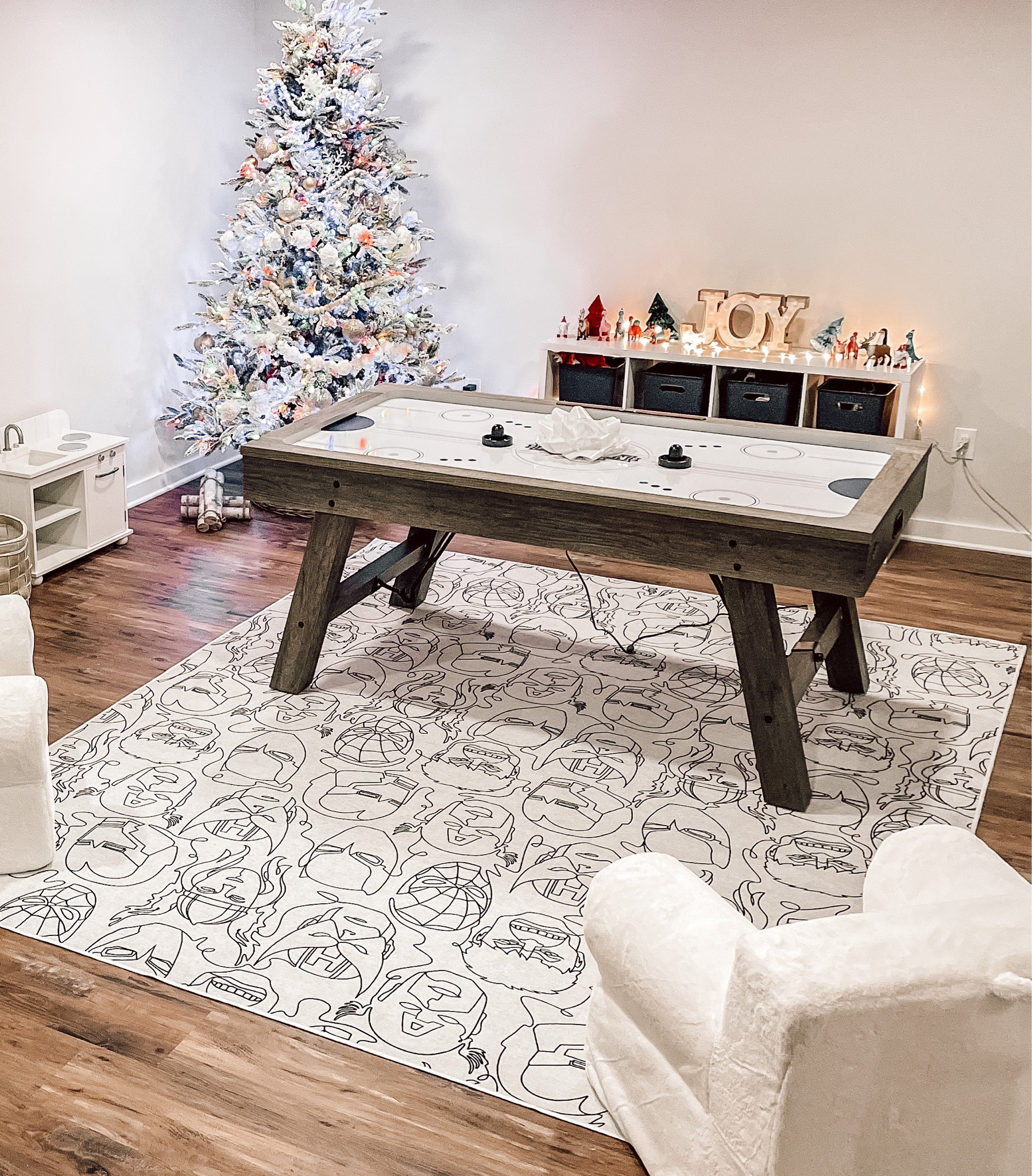 Kids air hockey table. #gameroom #basementdesign #playroomdecor #ruggable #playroomrug #airhockeytable

#LTKGiftGuide #LTKkids #LTKhome