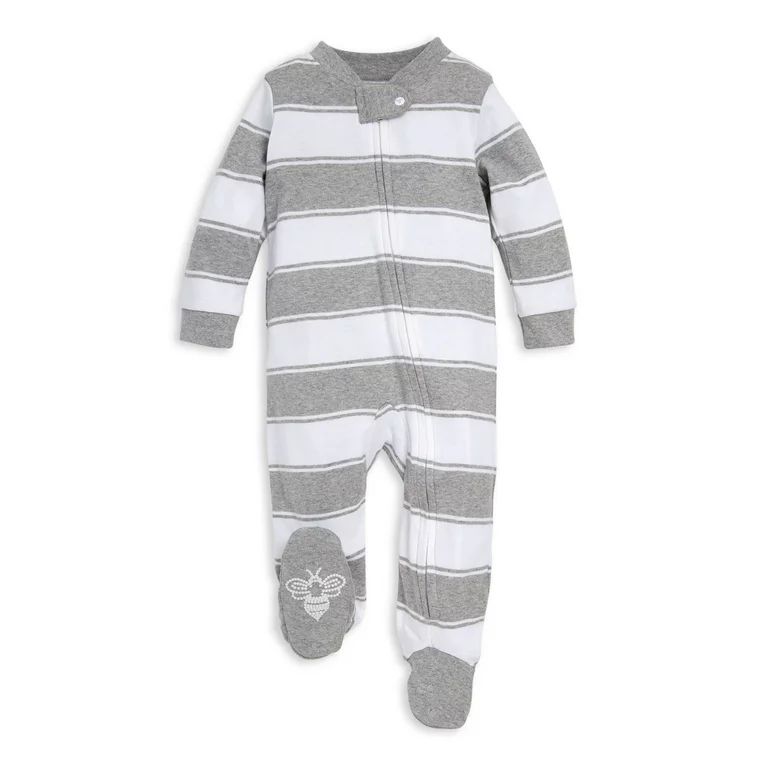 Burt's Bees Baby Newborn Baby Boys Rugby Stripe Organic Cotton Sleep 'N Play Footed Pajamas (NB-9... | Walmart (US)