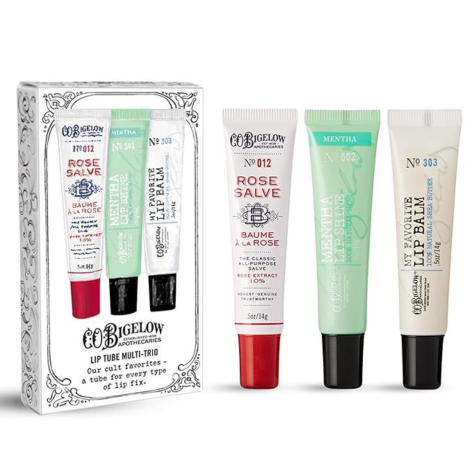 C.O. Bigelow Lip Balm Tube Trio, Variety Pack includes Rose Salve, My Favorite Lip Balm, Mentha L... | Amazon (US)