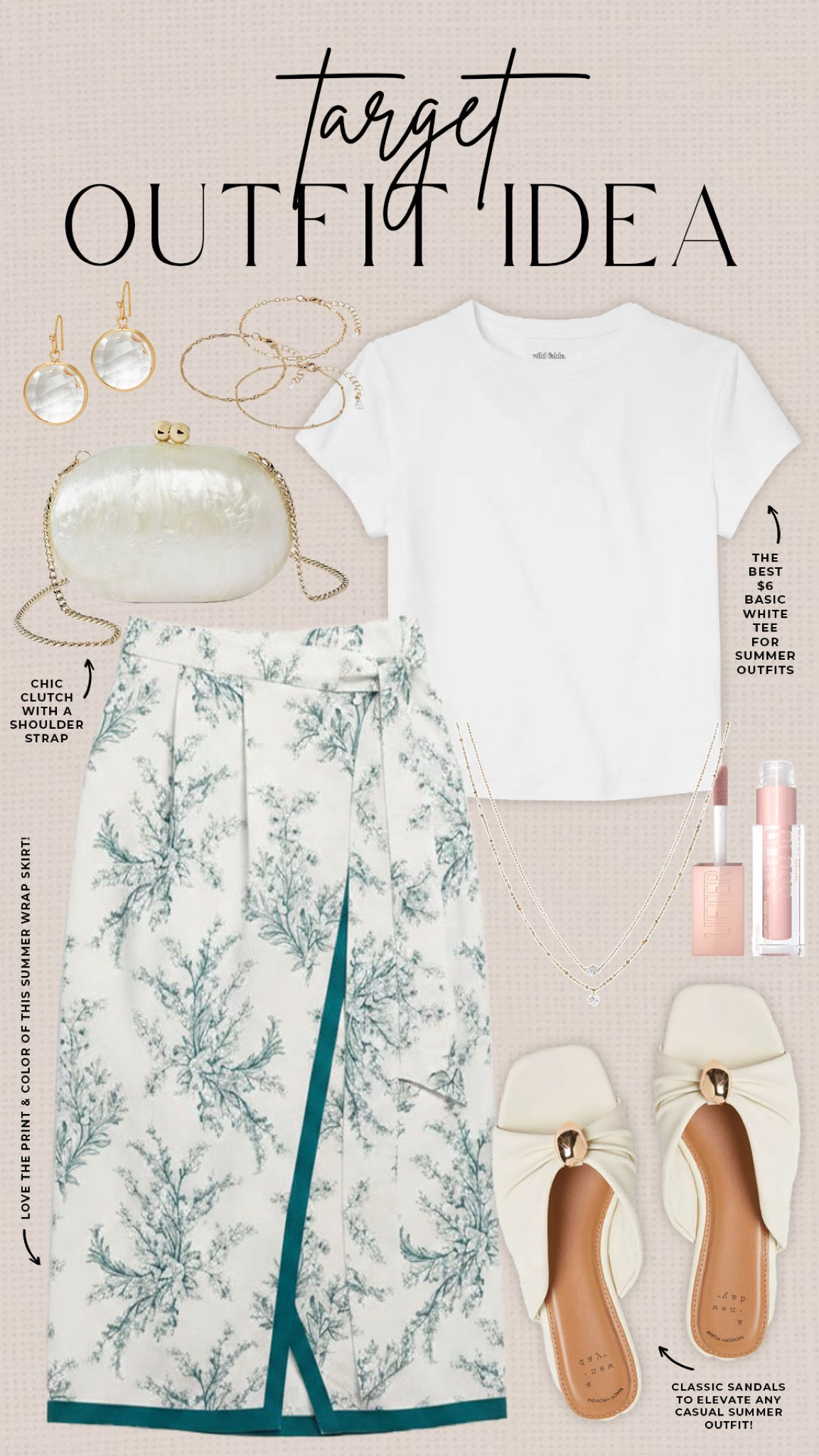 The most chic summer outfit from Target’s new arrivals section!

#targetfinds

Target finds. Target fashion. Target new arrivals. Target floral wrap skirt. Target white basic tee. Target dressy summer style  

#LTKSeasonal #LTKootd #LTKgrwm