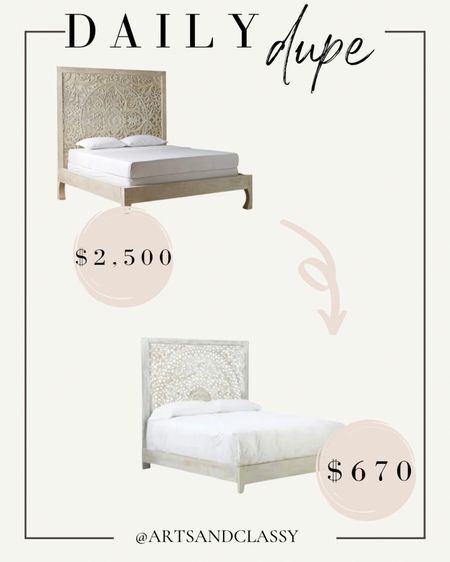 Get the designer look without the price tag! This gorgeous hand-carved bed from Home Depot is very similar to the designer one for $1,000 less! I also found one that etched solid wood for even more of a price drop! #designerdupe #saveorsplurge #anthropologie

#LTKFind #LTKhome