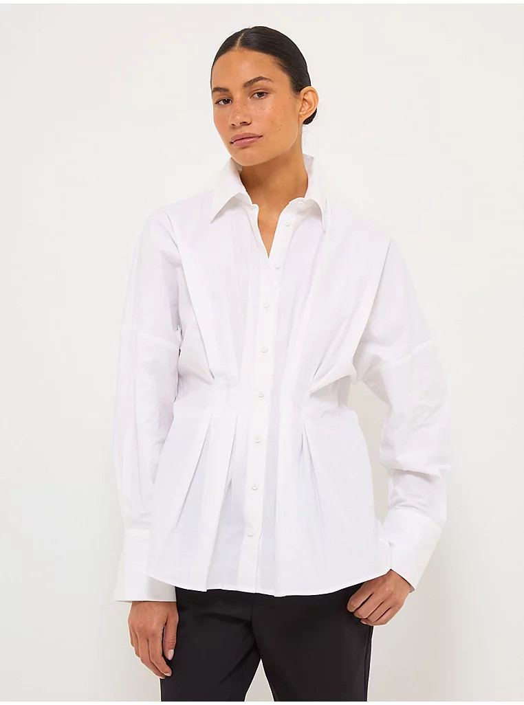 White Cinched Waist Shirt | George