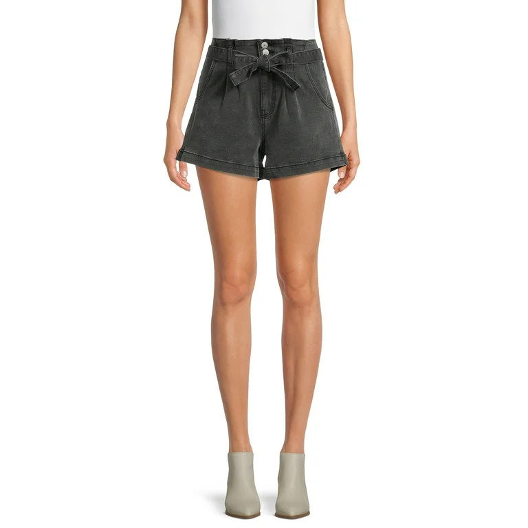 No Boundaries Juniors' Two Button Paper Bag Shorts | Walmart (US)