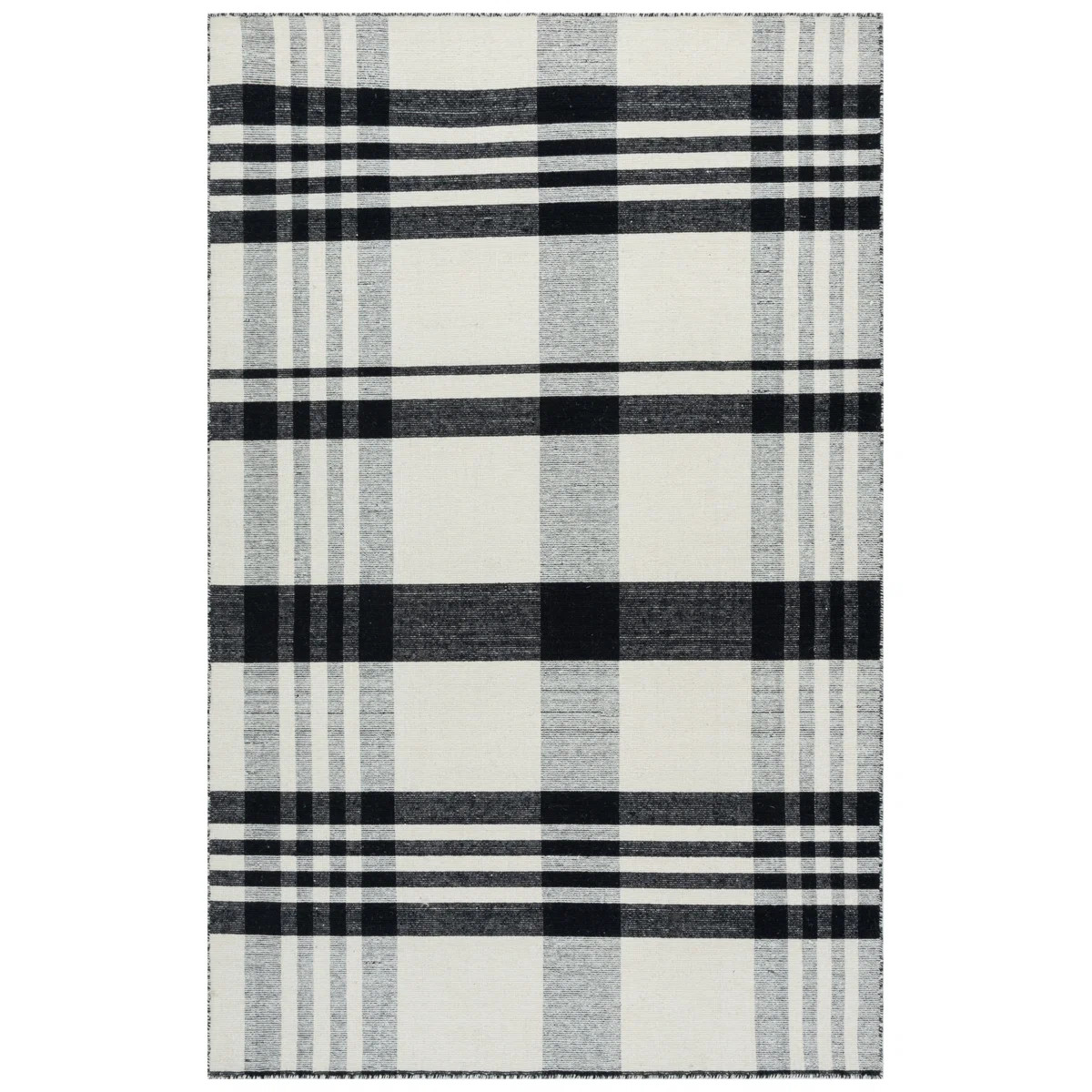 Striped Kilim 902 Hand Loomed 80% Wool; 20% Cotton Plaid Rug | Wayfair North America