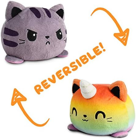 TeeTurtle | The Original Reversible Kittencorn Plushie | Patented Design | Tabby & Rainbow | Show yo | Amazon (US)