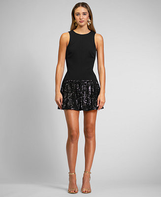 Women's Lindy Sequin Scoop Neck Mini Dress | Macy's