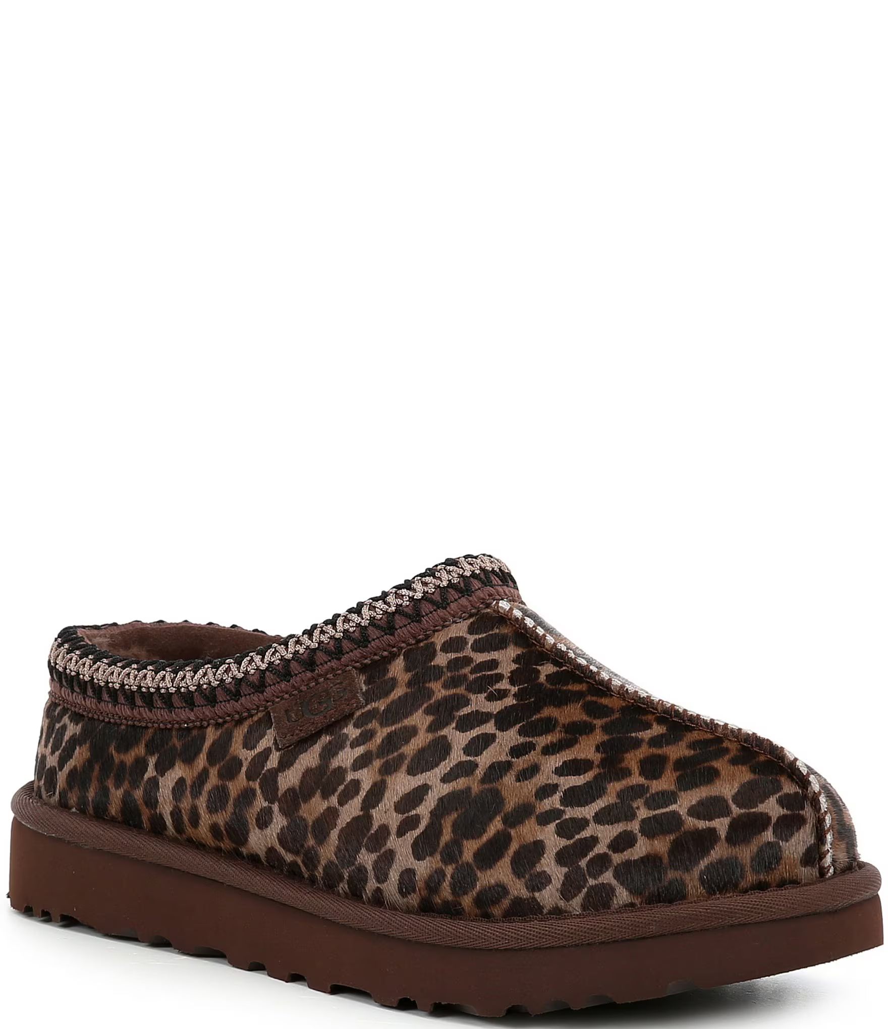 Tasman Caspian Spotted Animal Print Calf Hair Clogs | Dillard's