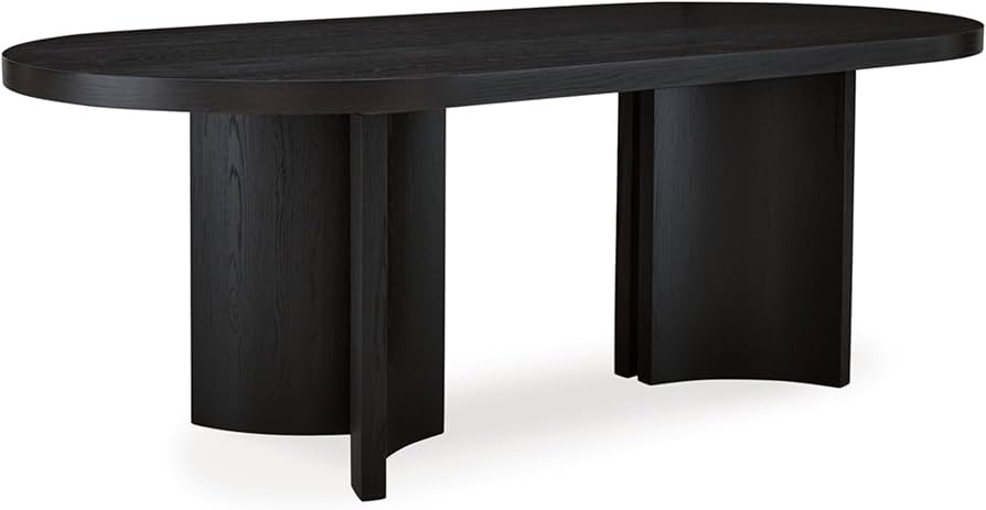 Signature Design by Ashley Rowanbeck Minimalist Dining Table for 8 People, Black | Amazon (US)