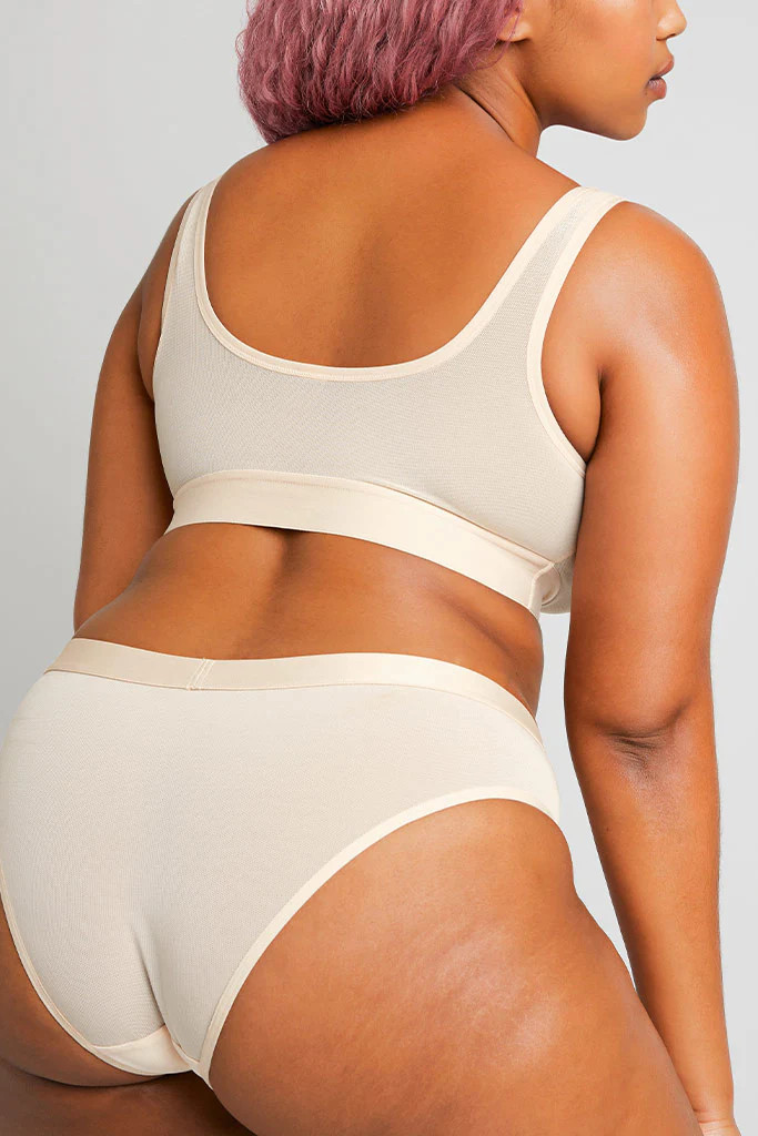 Sieve Bra Top in Peach | Women's Wireless Bra in Peach - Negative | Negative Underwear