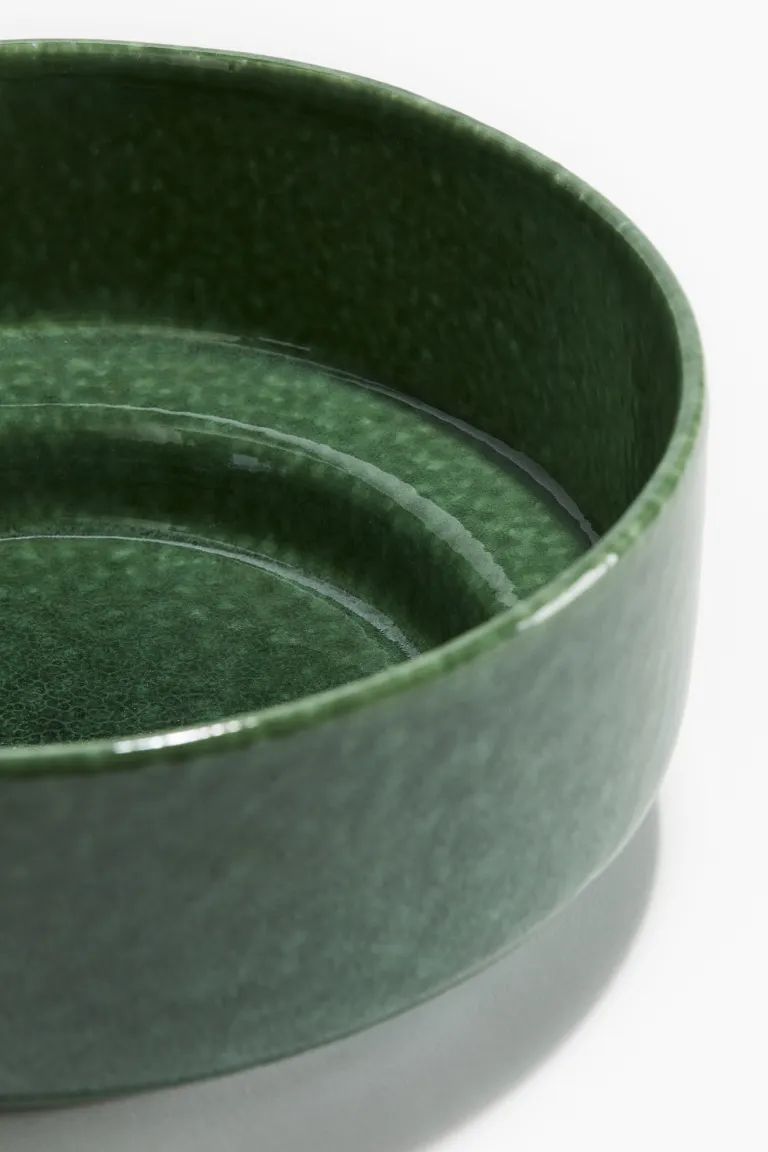 Reactive-glaze Stoneware Serving Bowl - Green - Home All | H&M US | H&M (US + CA)