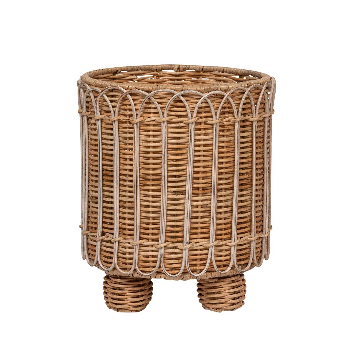 Provence Rattan 9.5" Round Planter - Whitewash | Wayfair North America