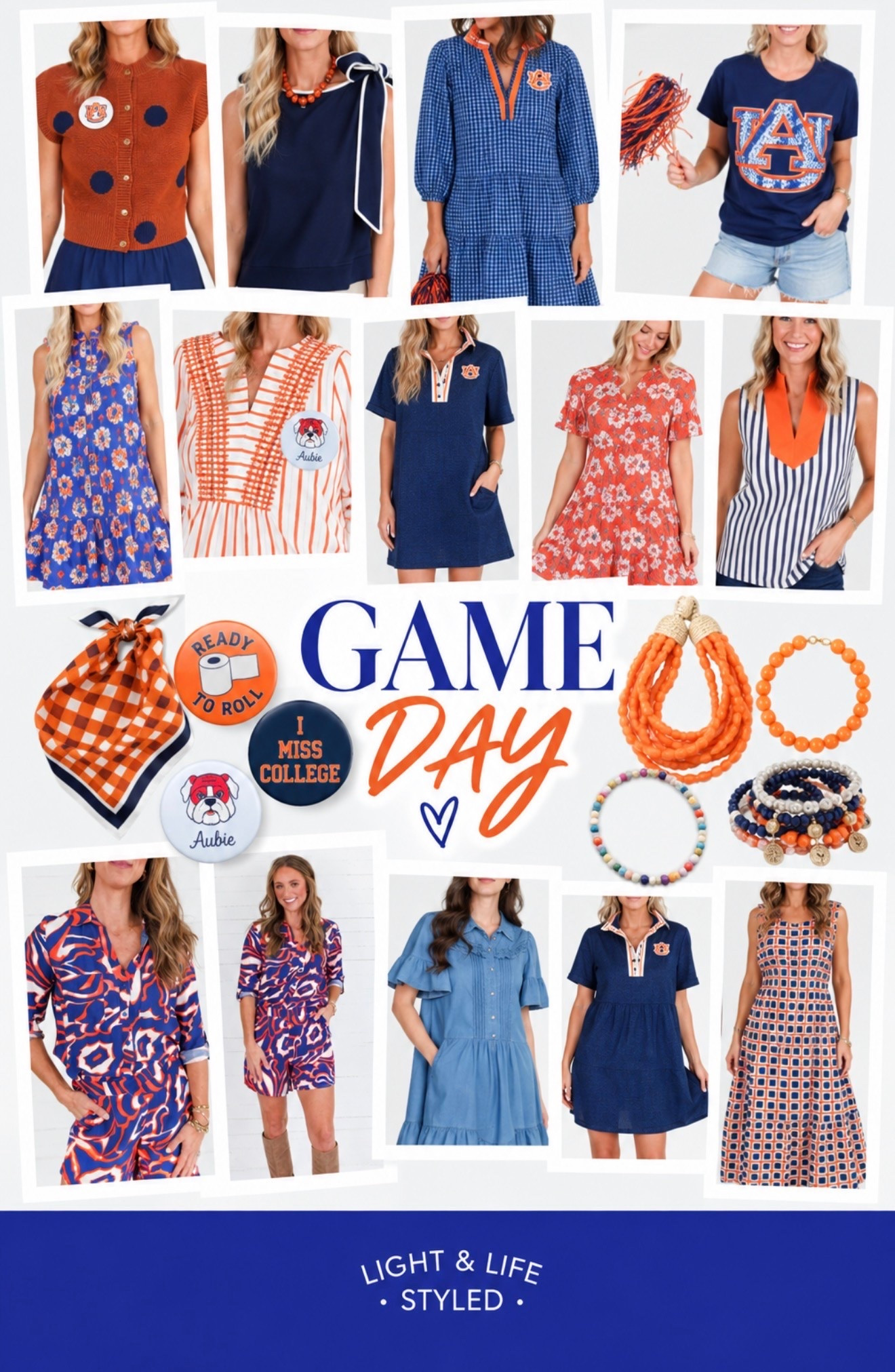 Game day, but make it cute! 🧡💙 Sharing some of the cutest orange + blue looks that are perfect for an Auburn game day—or anytime your favorite colors just happen to be orange and blue! I’ve linked up this look plus SO many more game day finds from my friends at Clover + Bee. Use code LUCKY10 for a discount at checkout! And yes… this is what I’ll be wearing to the game this weekend. 🏈

Comment GAME and I’ll send you all the links!

Auburn game day outfit | orange and blue outfit | college game day style | SEC game day fashion | women’s game day dress | Auburn outfit ideas | fall game day style @Clover + Bee