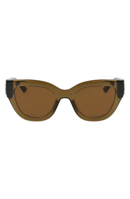 Longchamp 52mm Cat Eye Sunglasses in Khaki at Nordstrom | Nordstrom