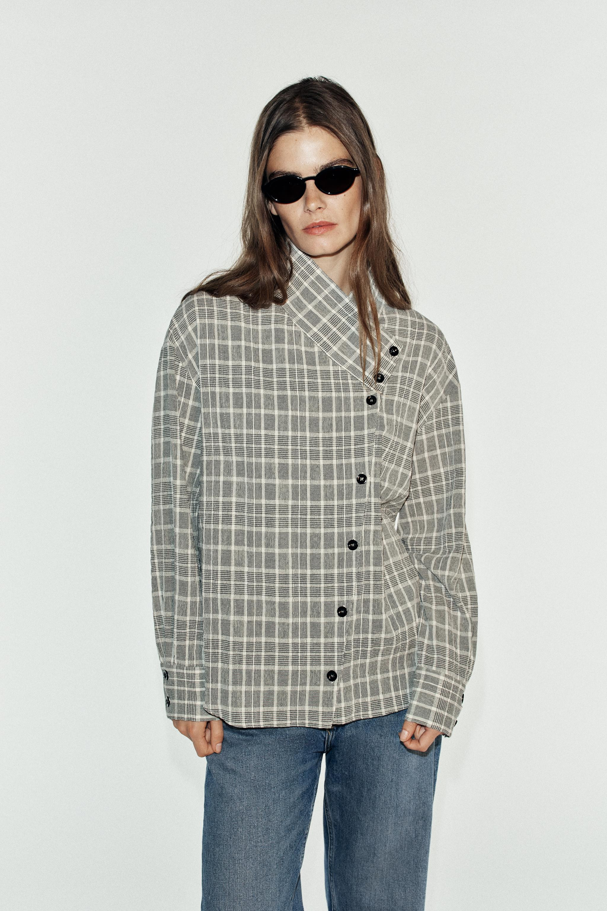 PLAID WRAP SHIRT | Zara US