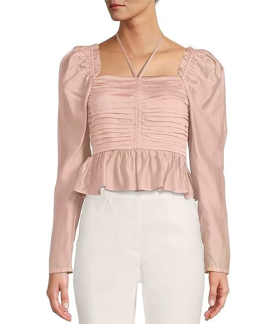 Antonio Melani Elvira Square Neck Long Puffed Sleeve Shirred Blouse | Dillard's | Dillard's