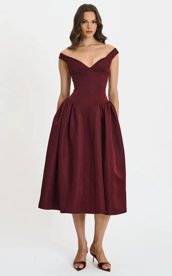 Omella Ruched Bust Sweetheart Flared Maxi Dress | Nordstrom