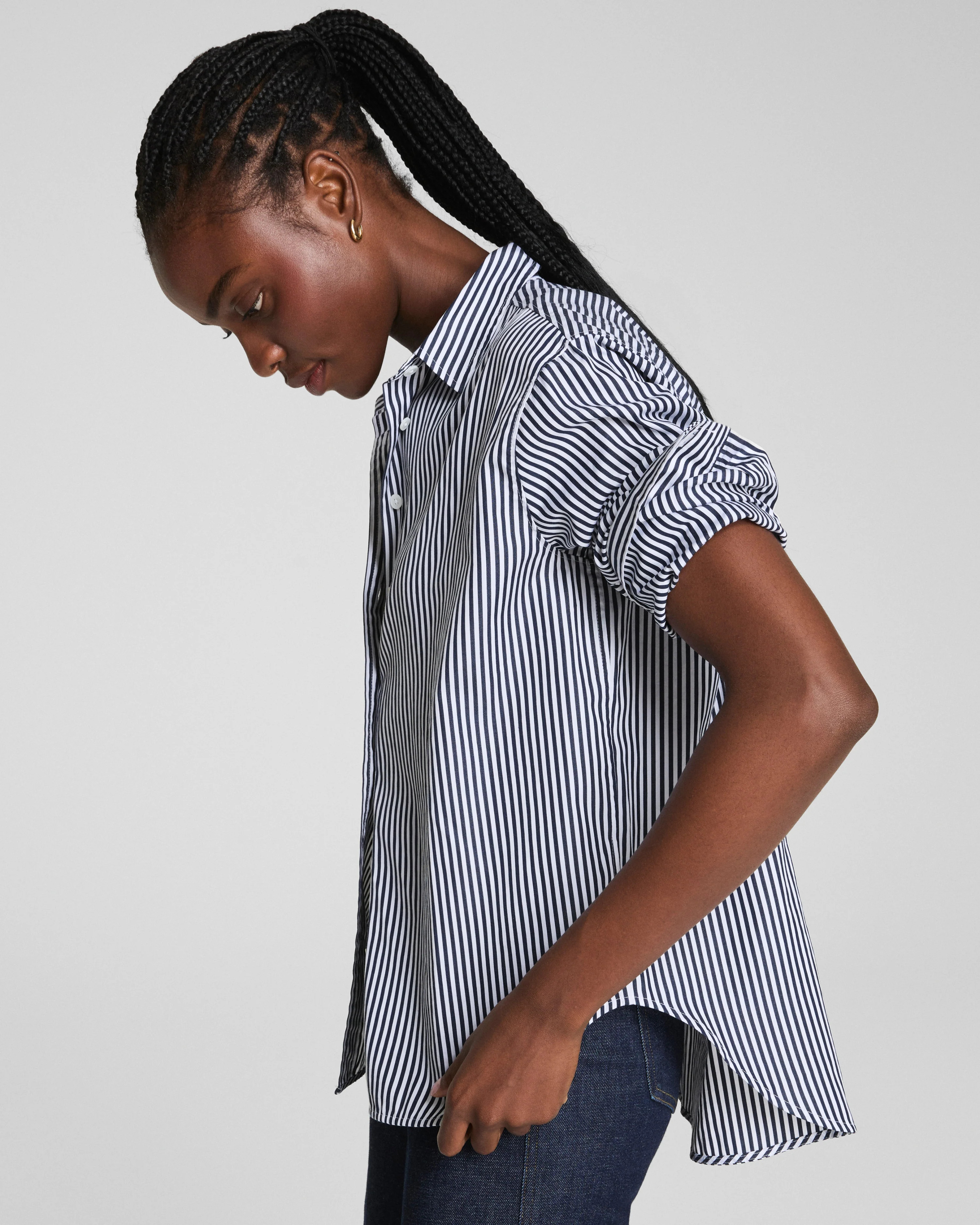 Oversized Poplin Button-Up Shirt in Premium Cotton | SPANX | Spanx