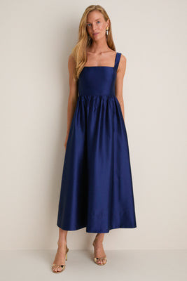 Navy Dupioni Esme Dress | Tuckernuck (US)