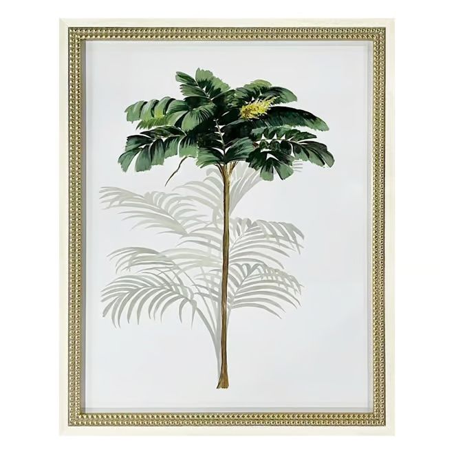 Glass Framed Tropical Leaves Print Wall Art, 18x22 | At Home
