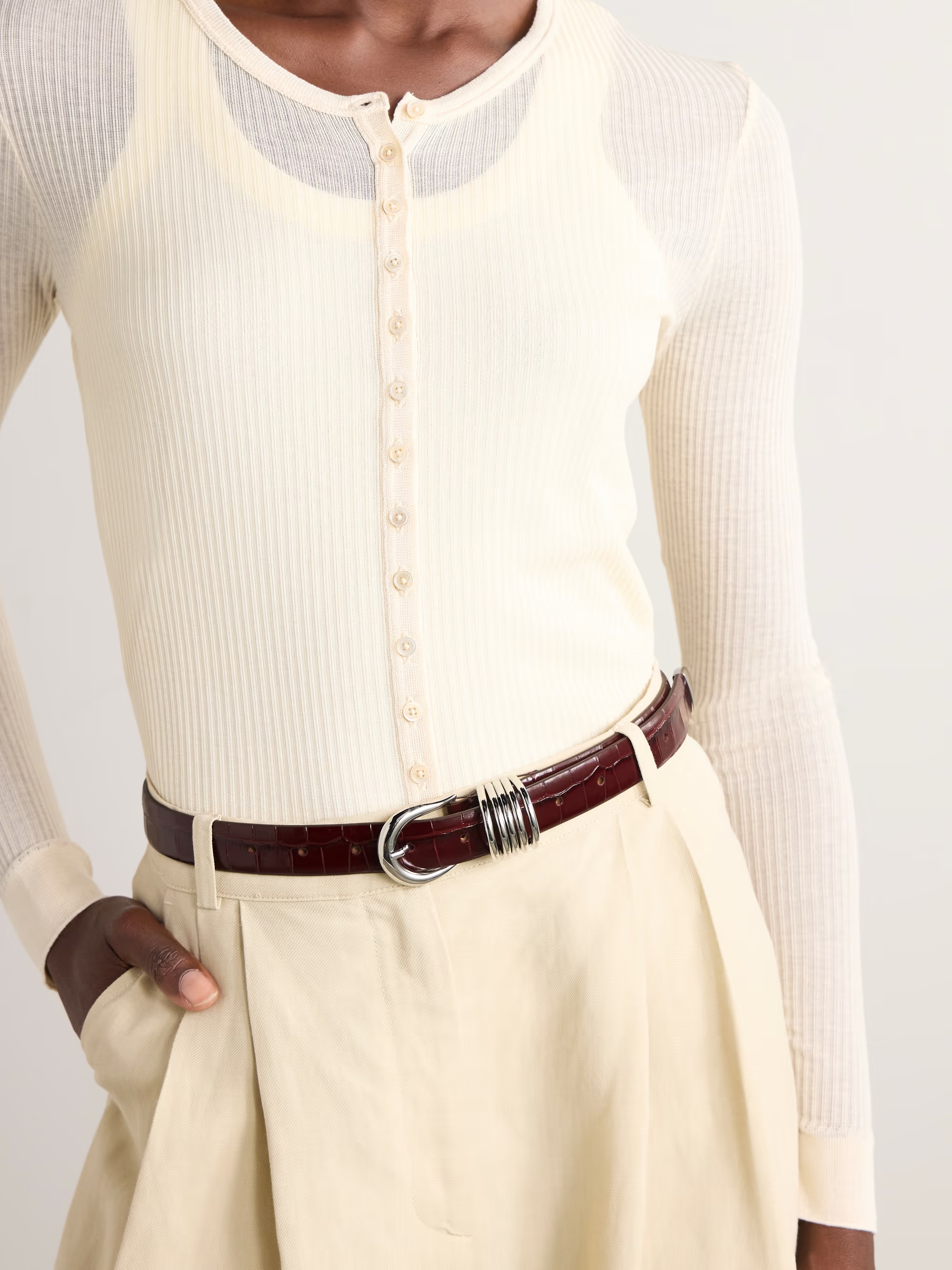 Hollyhock sroc-effect leather belt | NET-A-PORTER (US)